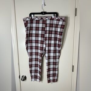Torrid Red and White Plaid Leggings Plus Size 5X